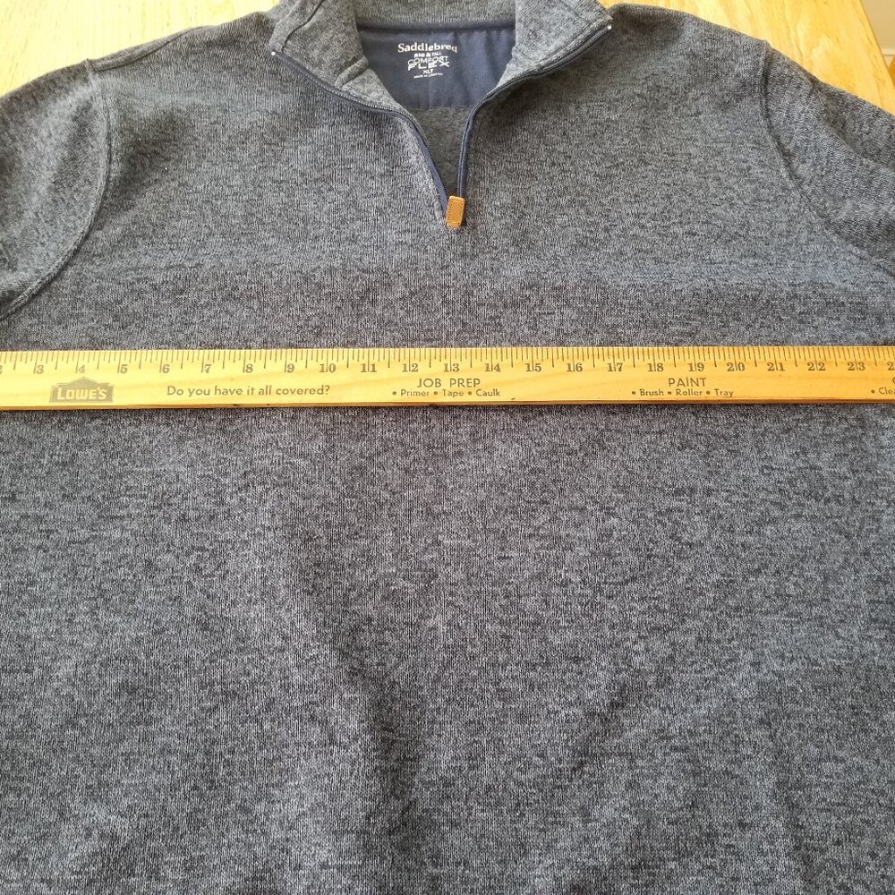 Men's Saddlebred Big & Tall Blue Quarter Zip Pockets Long Sleeve Jacket XLT - Picture 4 of 7